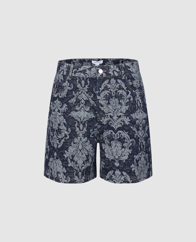 URBAN REVIVO - Quần short jeans nam ngang gối Leisure