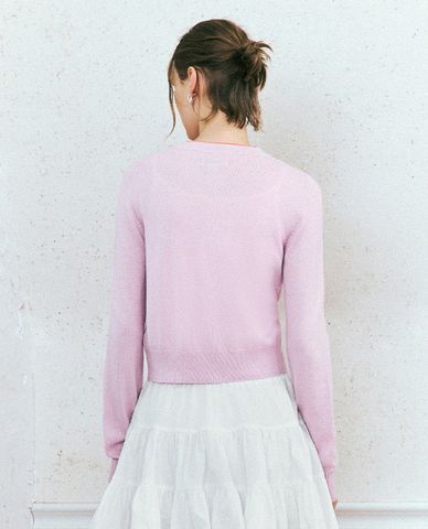 URBAN REVIVO - Áo khoác cardigan nữ cổ tròn tay dài trẻ trung