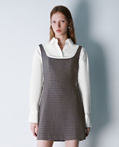 URBAN REVIVO - Đầm hai dây mini dáng chữ A trẻ trung Checkered