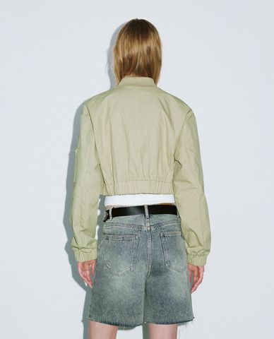 URBAN REVIVO - Áo khoác croptop nữ thời thượng