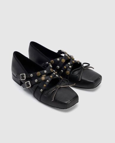 URBAN REVIVO - Giày lười nữ đế thấp phối nơ