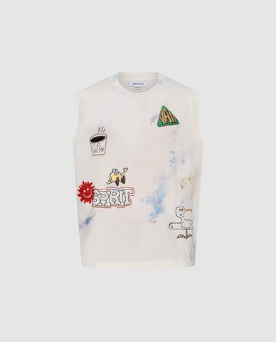 URBAN REVIVO - Áo dệt kim nam cổ tròn in hình