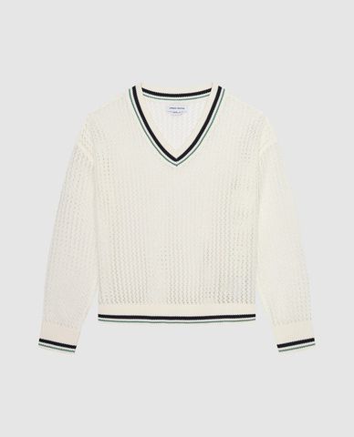 URBAN REVIVO - Áo dệt kim nữ cổ V tay dài