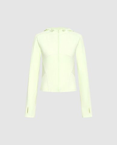 URBAN REVIVO - Áo khoác phối mũ nữ Zip Up Front