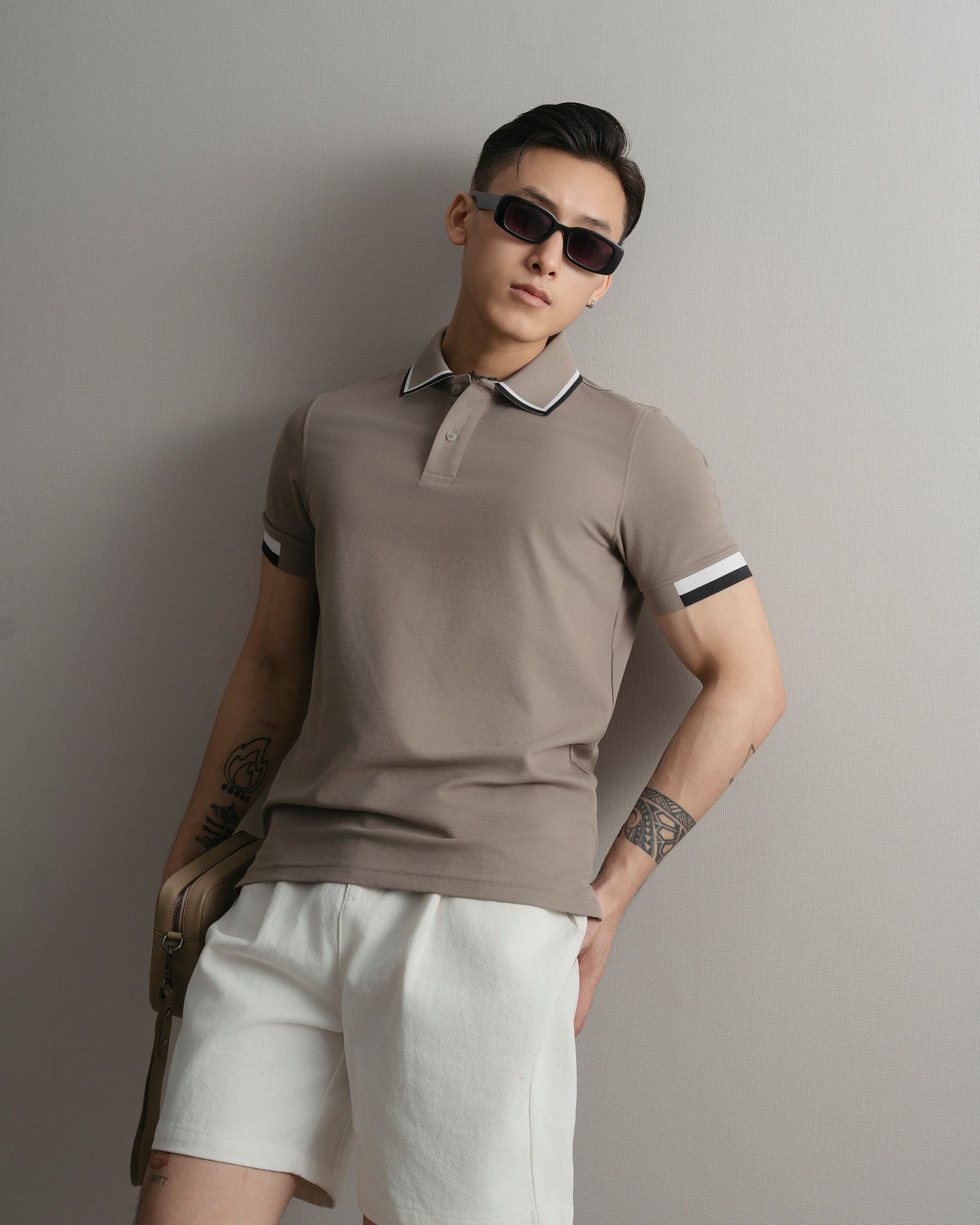 ÁO THUN CÓ CỔ PHỐI 2 LINE Ở BO