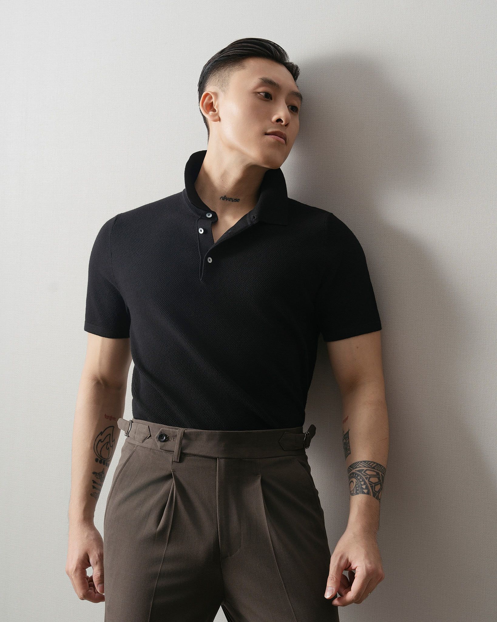 ÁO THUN CÓ CỔ DỆT KIM