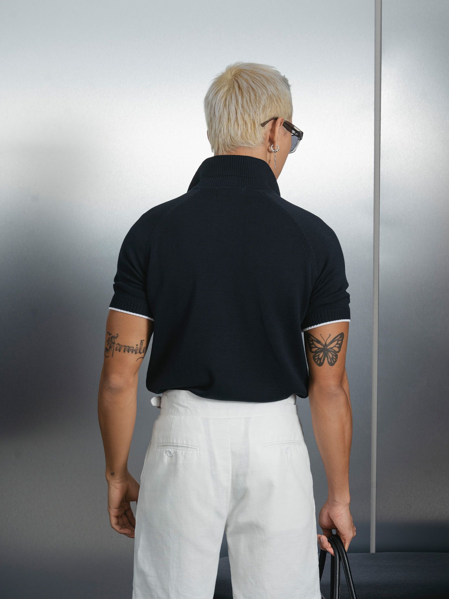 ÁO THUN CÓ CỔ DỆT KIM RAGLAN PHỐI LINE