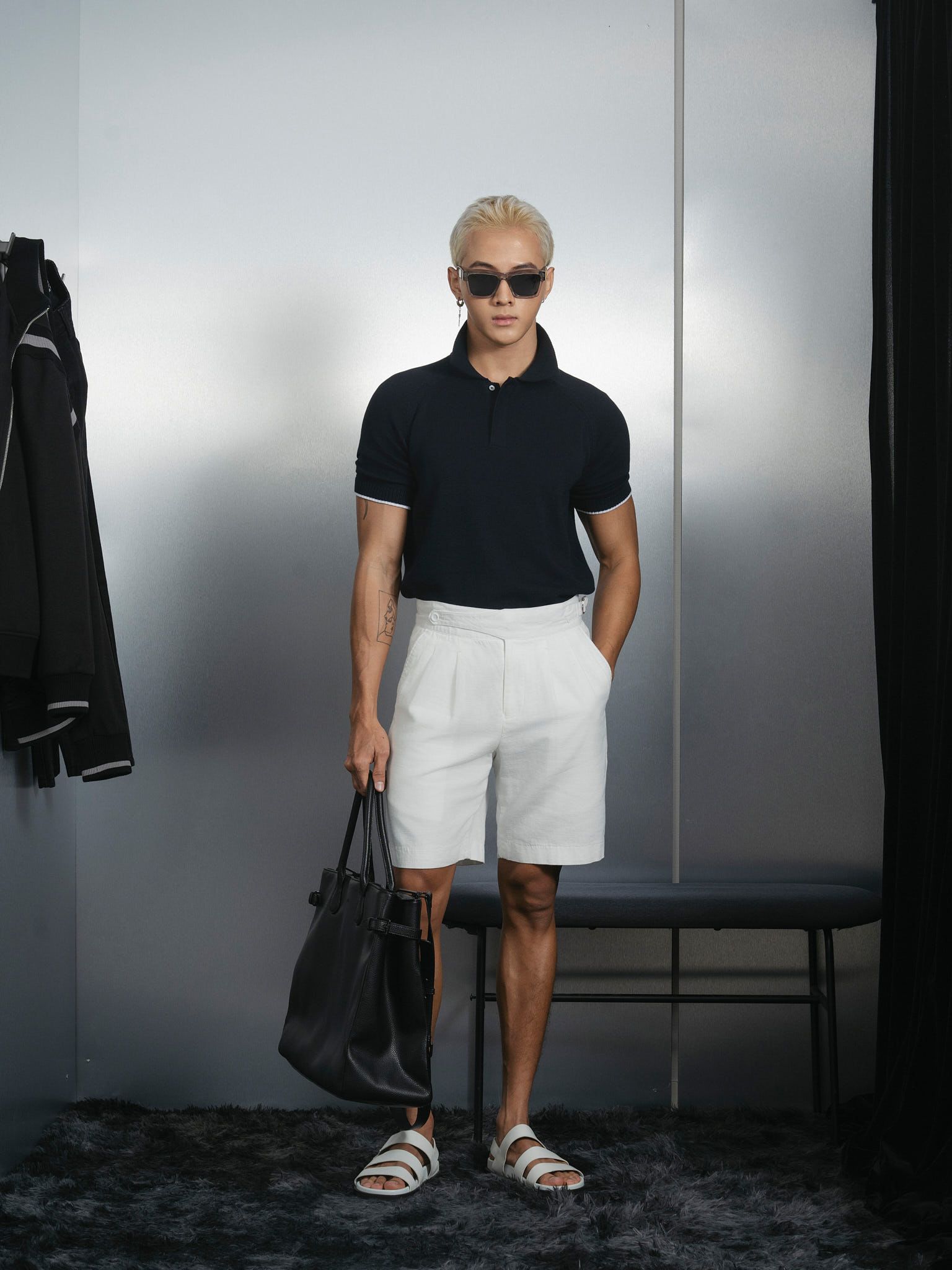 ÁO THUN CÓ CỔ DỆT KIM RAGLAN PHỐI LINE
