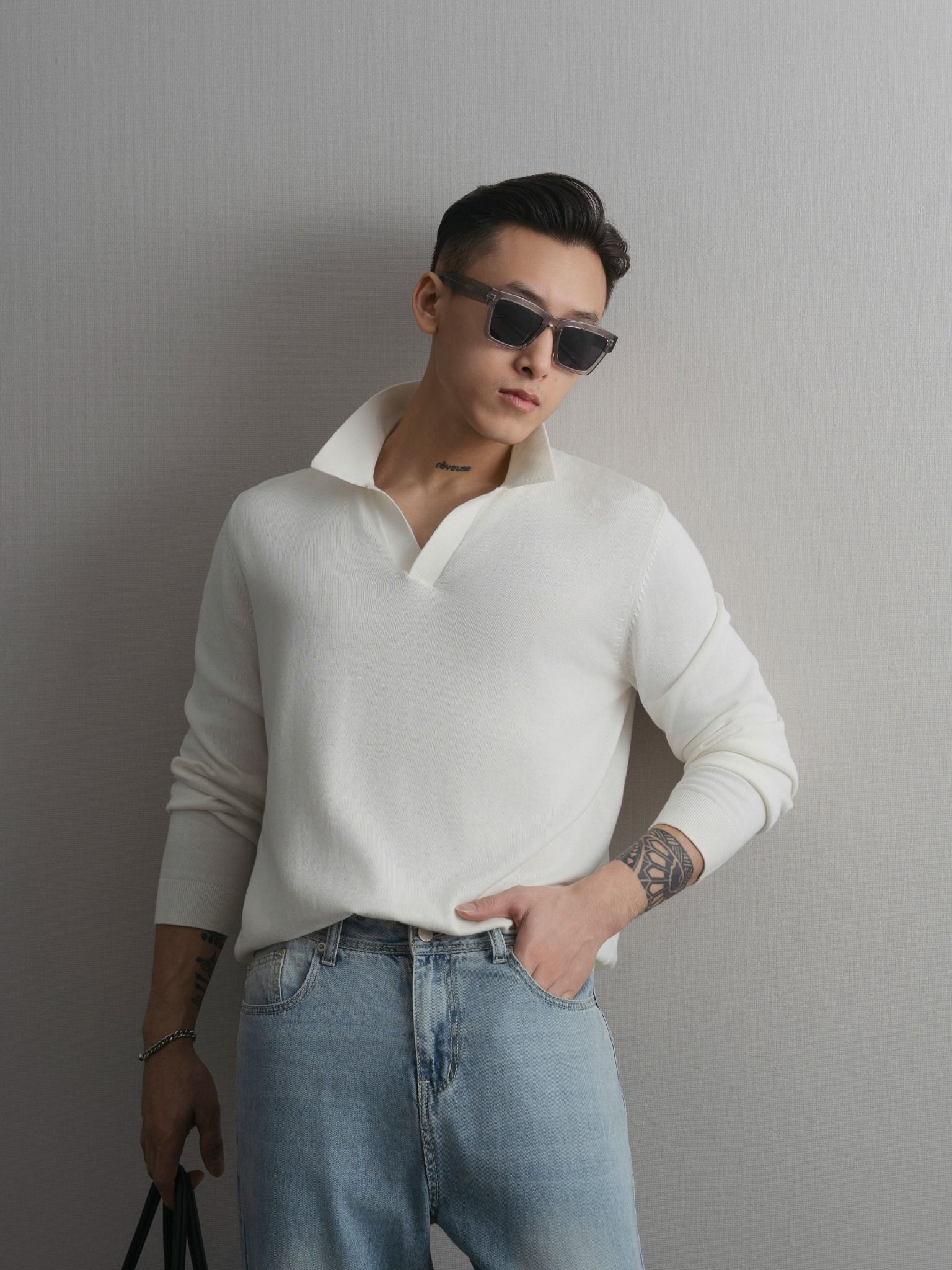 ÁO TAY DÀI DỆT KIM CÓ CỔ V