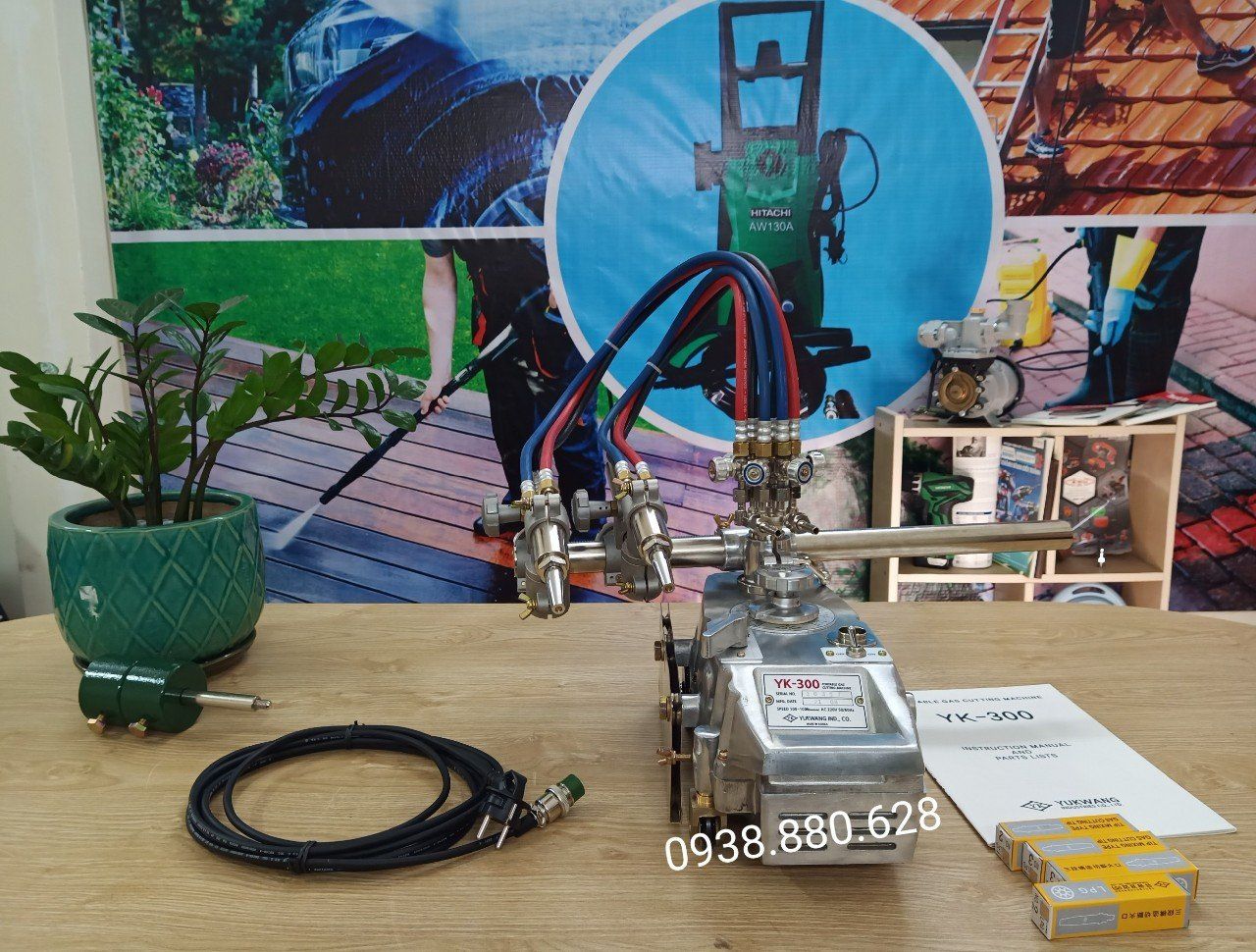 Máy Cắt Rùa YUKWANG YK-300, Rùa Cắt Ray 2 mỏ cắt Hàn Quốc