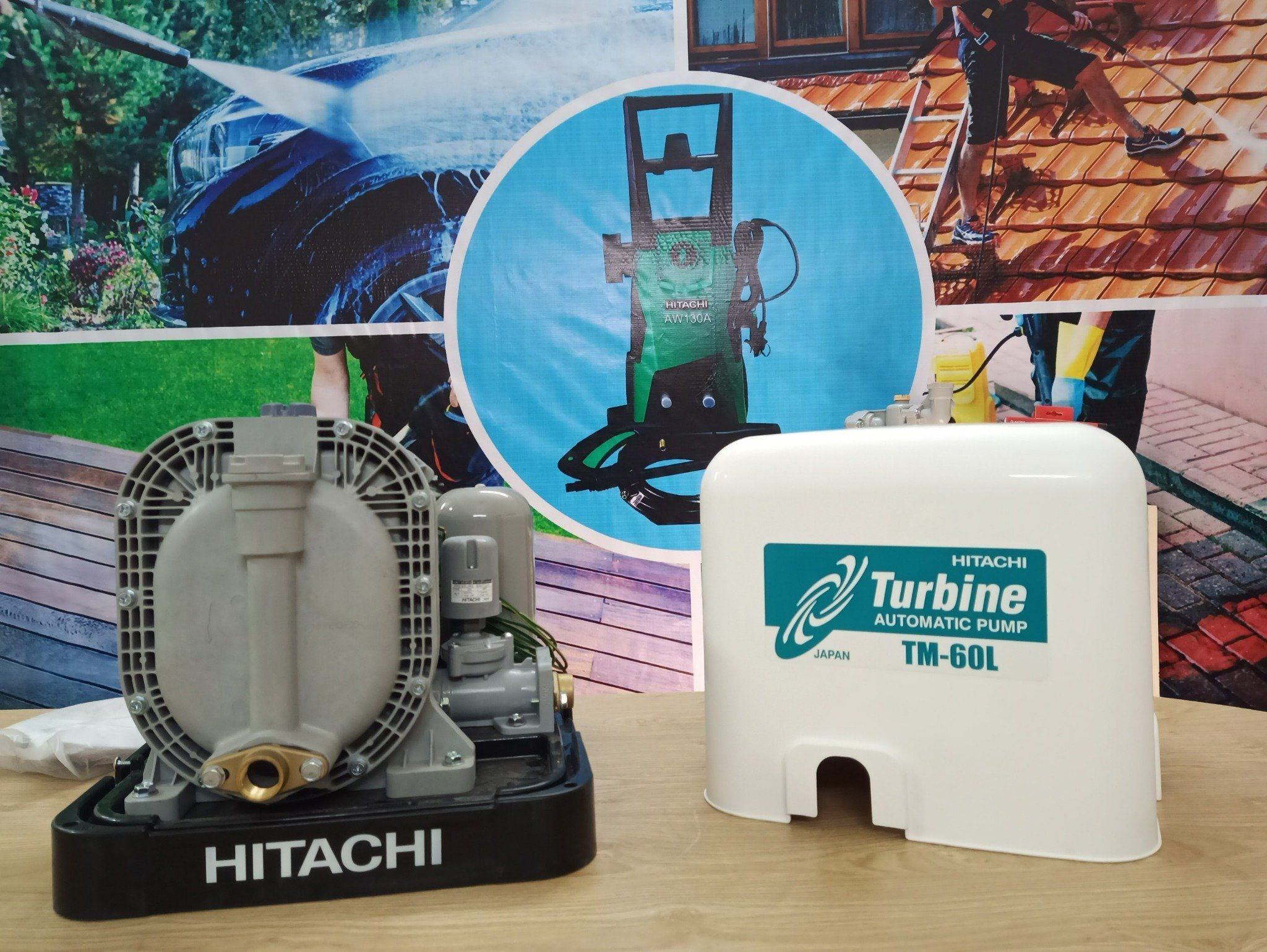 Máy Bơm Nước Tự Động Tuabin Hitachi 150W TM-60L, Máy Bơm Tăng Áp