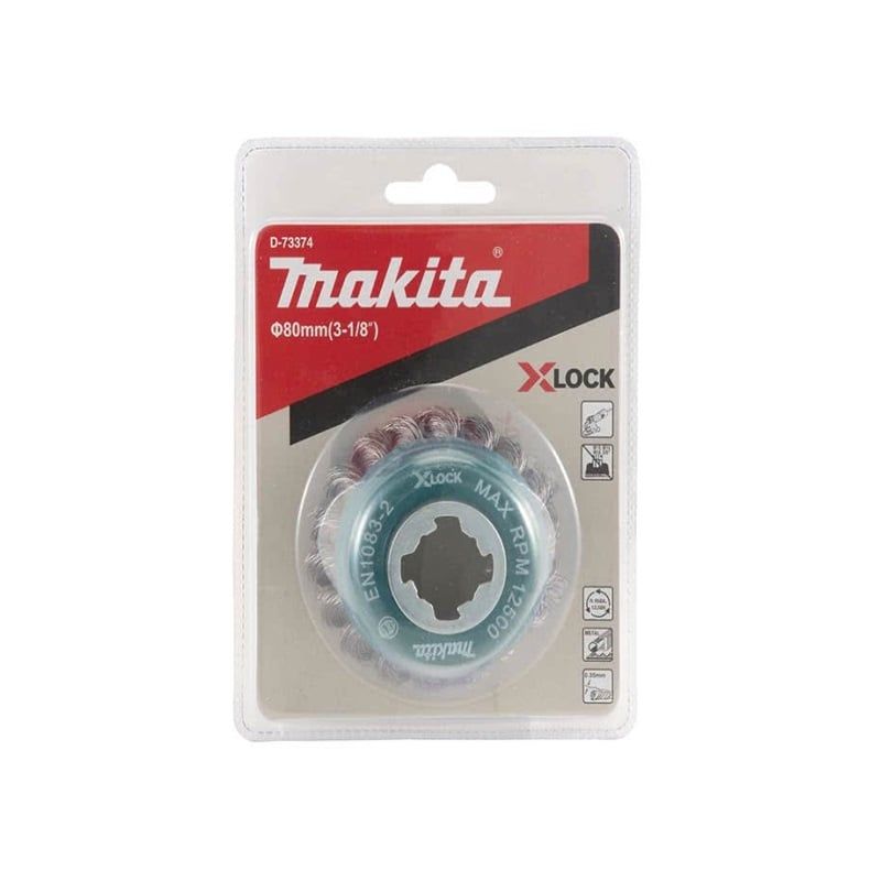 Makita D-73374 – Chổi Xoắn Thép 80mm X-Lock | Làm Sạch Kim Loại Hiệu Quả – Chính Hãng – Giá Rẻ