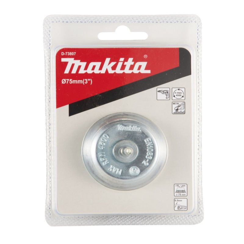 Chổi Sợi Kim Hình Chén 75mm Makita D-73807 – Dùng Cho Máy Mài