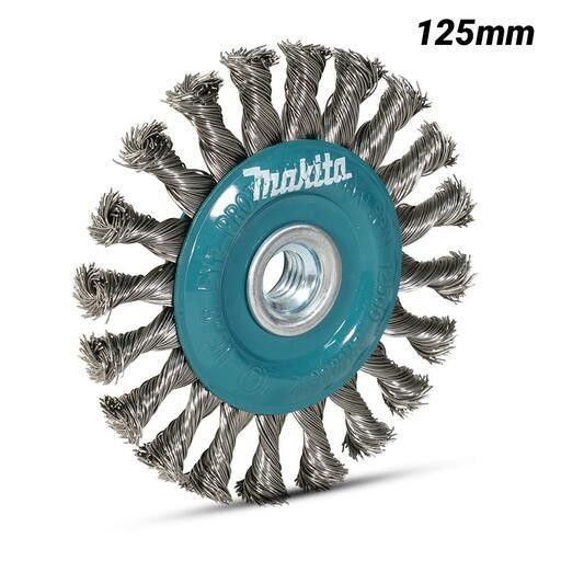 Makita D-77540 – Chổi Xoắn Kim Loại 125mm M14-2, Làm Sạch Gỉ Sét Cực Mạnh