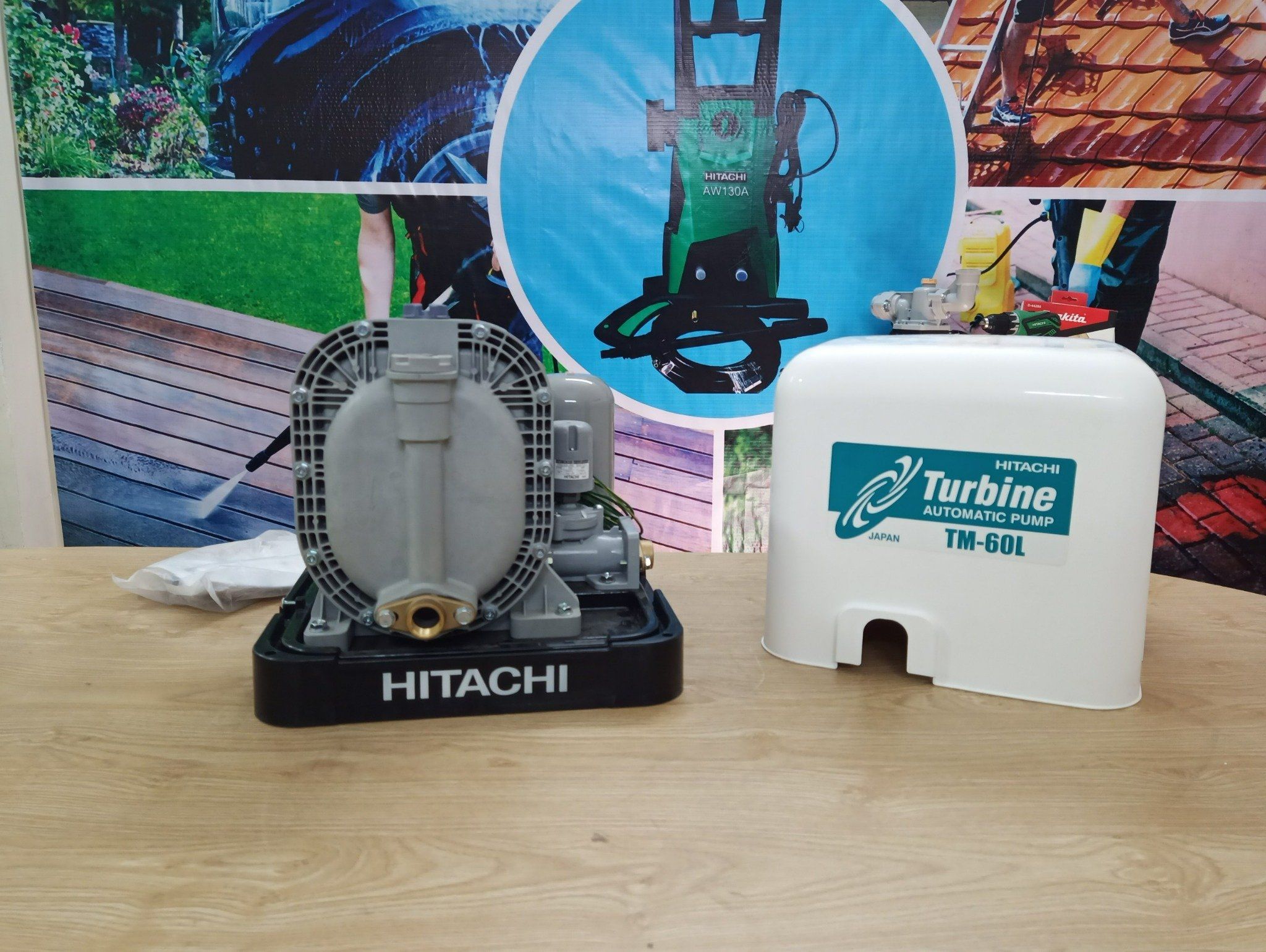 Máy Bơm Nước Tự Động Tuabin Hitachi 150W TM-60L, Máy Bơm Tăng Áp