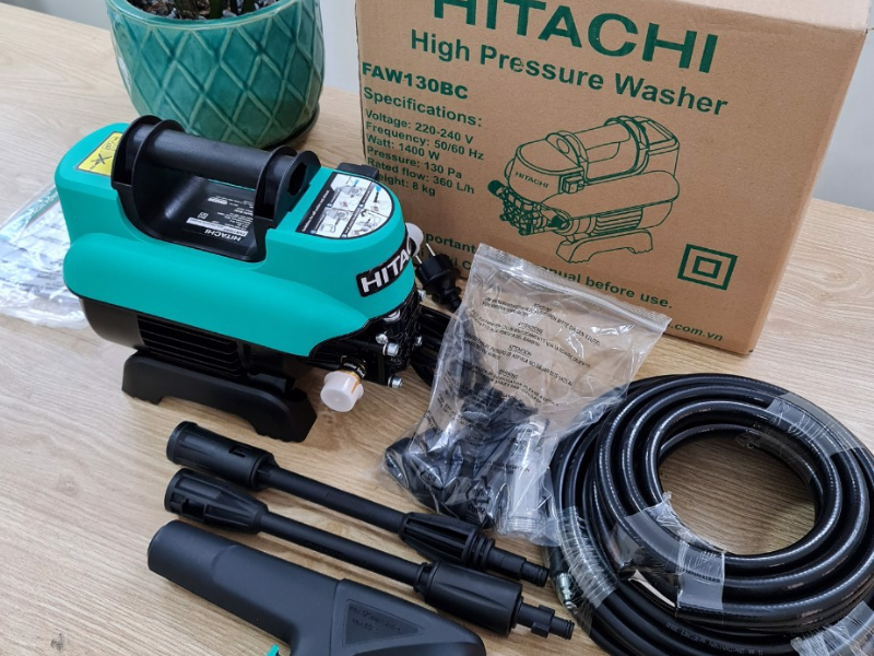 Máy Rửa Xe Hitachi FAW130BC, máy bơm tăng áp rửa xe