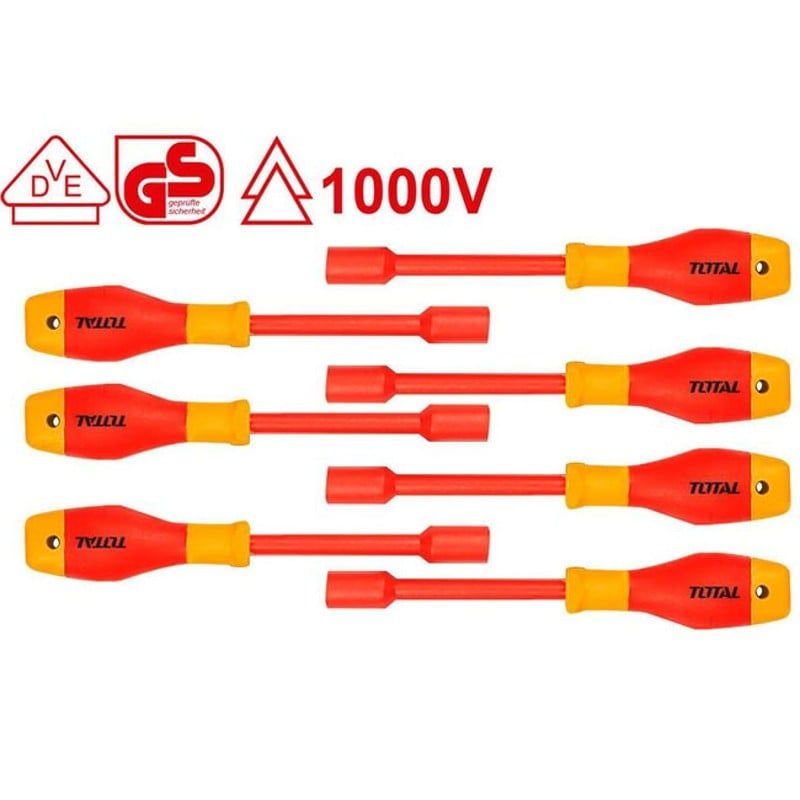 Bộ tuốc nơ vít mở tuýp cách điện Total THKISD0701 6-12mm
