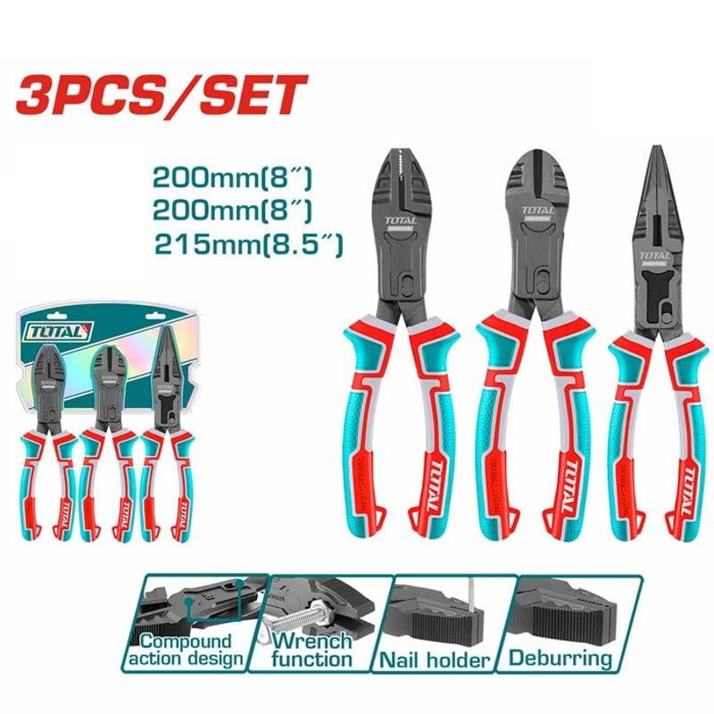 Bộ kìm đa năng trợ lực 3 chi tiết Total THT2CK231S