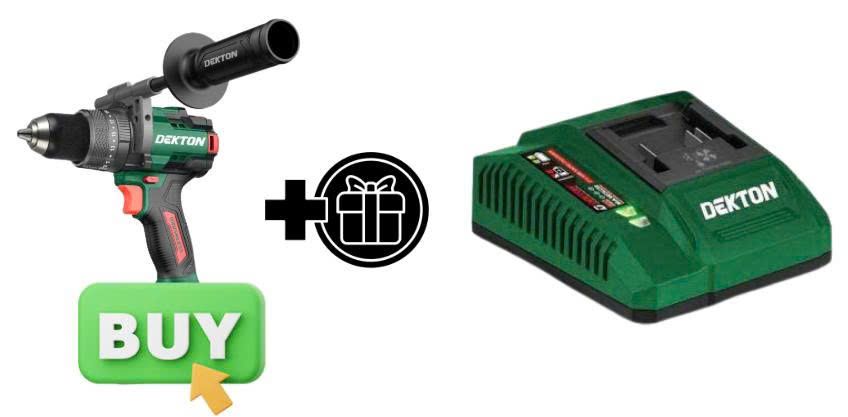 Máy Khoan Động Lực Dùng Pin 21V Dekton M21-ID13160PRO-Tặng Đế Sạc Pin Nhanh Dekton 21V M21-S40PRO