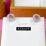 Khuyên Tai Karaff Elara Dusk - Trang Sức Bạc 925 mạ vàng trắng đá hồng mạ bạch kim