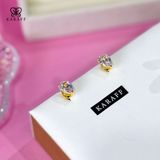 Khuyên Tai Karaff Velin Blanc - Trang Sức Bạc 925 Mạ Vàng Trắng Đá Trắng Mạ 24k