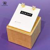 Khuyên Tai Karaff Nova Square - Trang Sức Bạc 925 Mạ Vàng 24K, Đá Moissanite