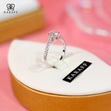 Nhẫn Karaff The Ophelia - Trang Sức Bạc 925 Mạ Vàng Trắng, Đá Moissanite