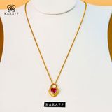 Dây Chuyền Karaff Ruby Locket - Trang Sức Bạc 925 Mạ Vàng 24K