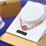 Lắc tay Karaff Velmora Roselight - Trang Sức Bạc 925 Mạ Vàng Hồng Đá Hồng Mạ Bạch Kim