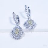 S925 Bông tai Ổ 5,0x7,0 Chủ CZ Oval Yellow tấm CZ SEE150.z28.z