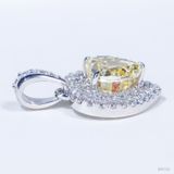  S925 Mặt dây Trái tim 2 vòng halo  Chủ Nam phi Heart Yellow tấm CZ  SPE152.A38.z 