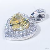  S925 Mặt dây Trái tim 2 vòng halo  Chủ Nam phi Heart Yellow tấm CZ  SPE152.A38.z 