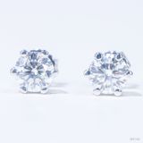  Bông tai 6 chấu chốt ren ổ 5,0mm Bạc S925 xi kim Chủ Mois Round D không tấm  SEE104 