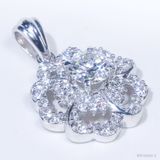  S925 Mặt dây Hoa 5 cánh Ổ 6,5mm Chủ Mois Round D tấm CZ  SPE154.M1.z 