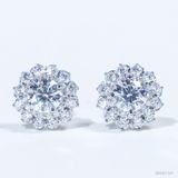 S925 Bông tai Ổ 5.4mm Chủ Mois Round D Tấm mois SEE061.m1.m