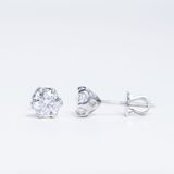 S925 Bông tai 6 chấu chốt ren Ổ 5,4mm Chủ Mois Round D không tấm  see072.s1.m1.k 