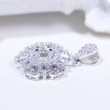  S925 Mặt dây Hoa đính baguette Ổ 6,3mm Chủ Mois Round D tấm mois  SPE092.M1.m 