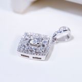  S925 Mặt dây Halo vuông baguette Ổ 5.4mm Chủ Mois Round D tấm mois  SPE011.M1.m 