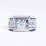  S925 Nhẫn nam Đai Emerald Ổ 7,2mm Chủ Mois Round D tấm mois SRM103.M1.m 