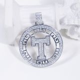  S925 Mặt dây Chữ T khung halo tròn  không chủ  tấm mois  SPE101.N.m 