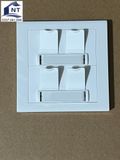 N800.504 - Nắp ổ cắm mạng hình vuông 86x86mm, 4 cổng