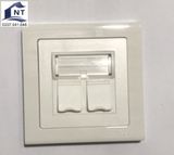 N800.502 - LANmark UK Style Wall Outlet Kit 2 Snap-In Flat White