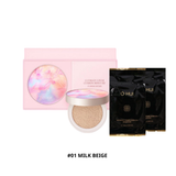 HXT - Set Cushion Ohui Ultimate Cover Cushion Moisture SPF50+ PA+++ 15gx3 - Flower Edition 2025 #01 Milk Beige (1 Hộp + 2 Lõi)
