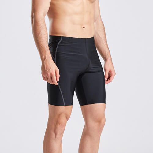 Quần bơi nam dài form chớm gối màu đen đơn giản QB-022