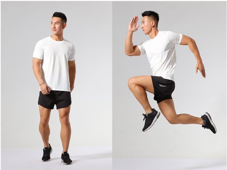 Quần short thể thao nam 2 lớp, quần tập gym, quần chạy bộ nam MK04
