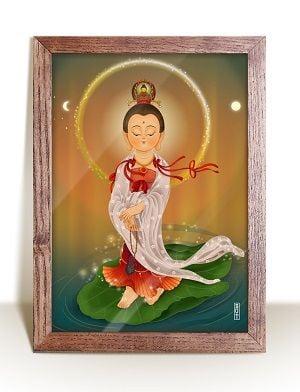 Tranh Quán Thế Âm Bồ Tát ứng thân Bất Nhị Quan Âm - OBV 18