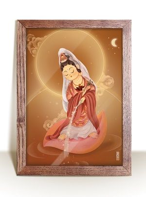 Tranh Quán Thế Âm Bồ tát ứng thân Thuỷ Nguyệt Quan Âm - OBV 17