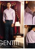 Áo Sơ Mi Nam Trơn Tay Dài Màu Hồng - GenTiTi 1C716