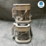 Hũ đựng gia vị 2 ngăn, 3 ngăn có nắp kèm thìa Hiwa