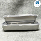 Hộp inox 304 trung + to đựng thực phẩm có nắp đậy